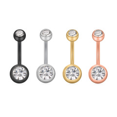 European and American stainless steel double drill navel ring, colorful navel clip, sexy piercing jewelry, foreign trade supply source