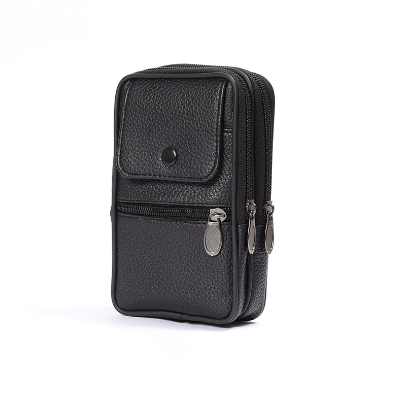 Riñonera para Teléfono Móvil para Hombre, Nueva, al por Mayor del Fabricante, Riñonera Vertical de Cuero para Deportes y Ocio, para Vendedores Ambulantes