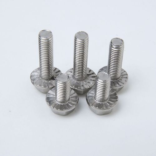 304 stainless steel flange surface screw external hexagonal toothed anti-slip flange bolt M5M8*250M8*500-M12