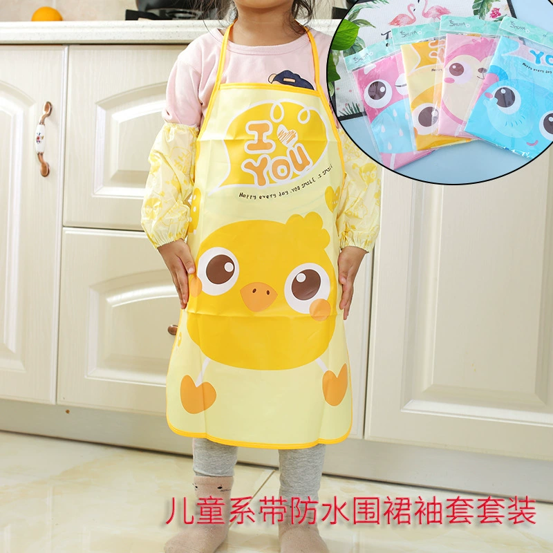 Детский фартук для еды, непромокаемый чехол с рисунком, одежда, детский маслостойкий маленький нагрудник без рукавов
