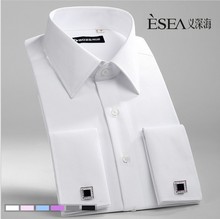 外贸ebay速卖通热卖品牌长袖男士男式衬衫法式袖扣衬衣袖钉亚