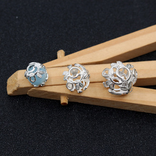 S925���y����DIY�ֹ��������ȫ�����y�����U�ո����С̖��ñ