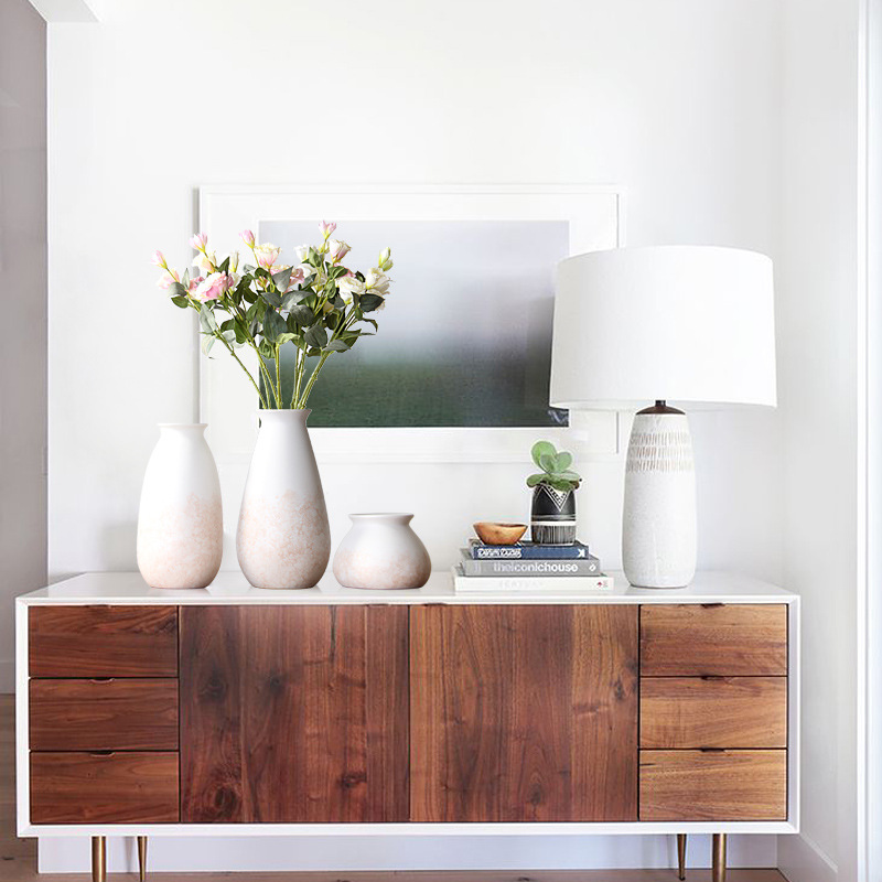 Moderno Rosa mirístico cerámica artesanía florero decoración de escritorio creativo simple hogar suave