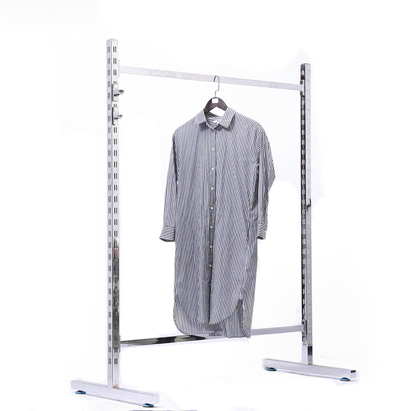 落地可调节高度晾衣架 商场服装衣架展示架简约陈列架一件代发