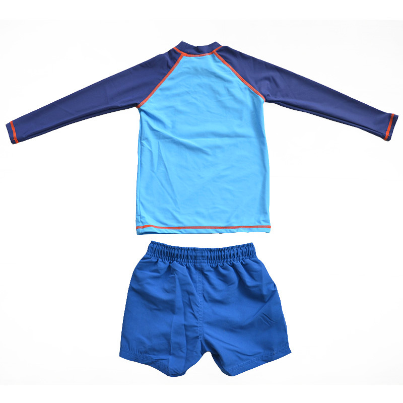 Children's blue cartoon beach long-sleeve