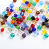 Cross -border hot -selling 6mm crystal glass flat beads crystal beads DIY jewelry 10 bundles of color wheel beads