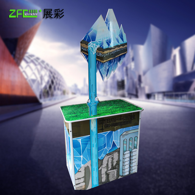 定 制异型带锁商场促销台 超市创意食品促销桌半圆促销户外展示架