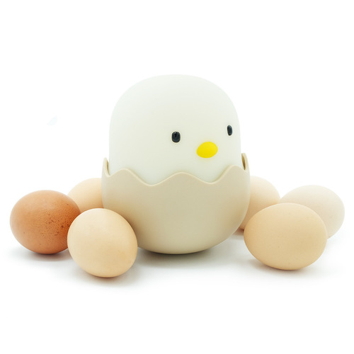 Cross-border eggshell chicken night light USB bedroom silicone pat light tumbler cartoon egg children's led table lamp