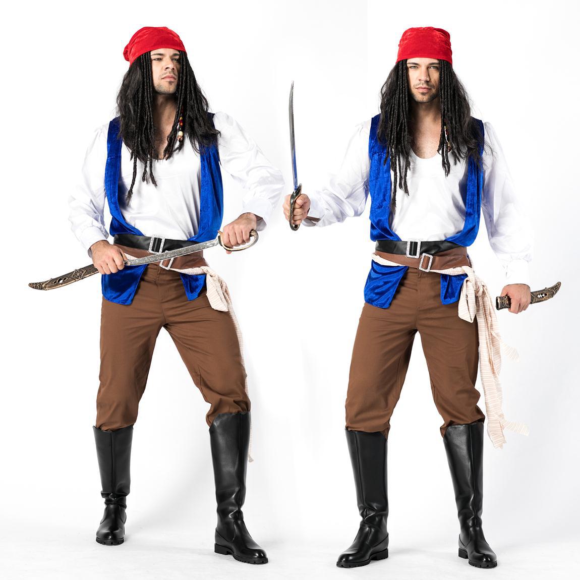 万圣节男装杰克海盗角色扮演海盗装 加勒比海盗服装 男装海盗服