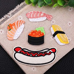 Yixiu embroidery cloth stickers computer embroidery stamps exquisite DIY sushi hot dog shrimp rice clothes decoration patch stickers