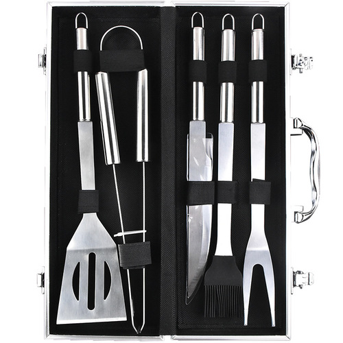 Grill Set of 5 Small Handle BBQ Tools BBQ Kit Outdoor Aluminum Box Combination Steak Spatula Cross-border