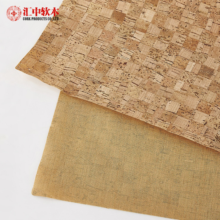 小方格软木布工艺品包装料 流水纹软木革水松木布包装盒专用面料