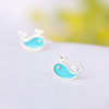 Fresh blue earrings, simple and elegant design
