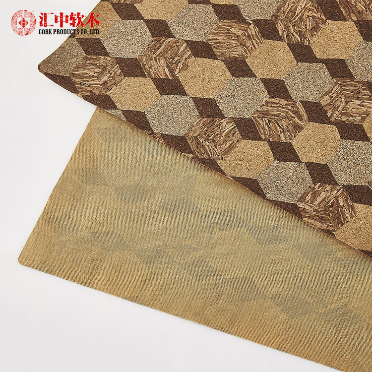 优质特殊3D手袋箱包软木面料 环保无毒软木纸文具方块软木面料