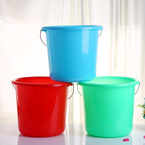 Factory supply plastic buckets with handles for household car washing and bathing, multi-specification plastic buckets, thickened outdoor water buckets, wholesale