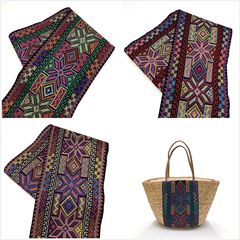 Classic Ethnic Style 24CM Cross-Stitch Edge for Clothing, Shoes, Leather Goods, Embroidery Edge, Computerized Embroidery