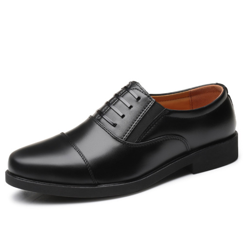 Men's Formal Leather Shoes with Three-Striped Leather, Formal Suit Shoes for Men, Business and Leisure Shoes, Work Safety Shoes, Security Officer Shoes