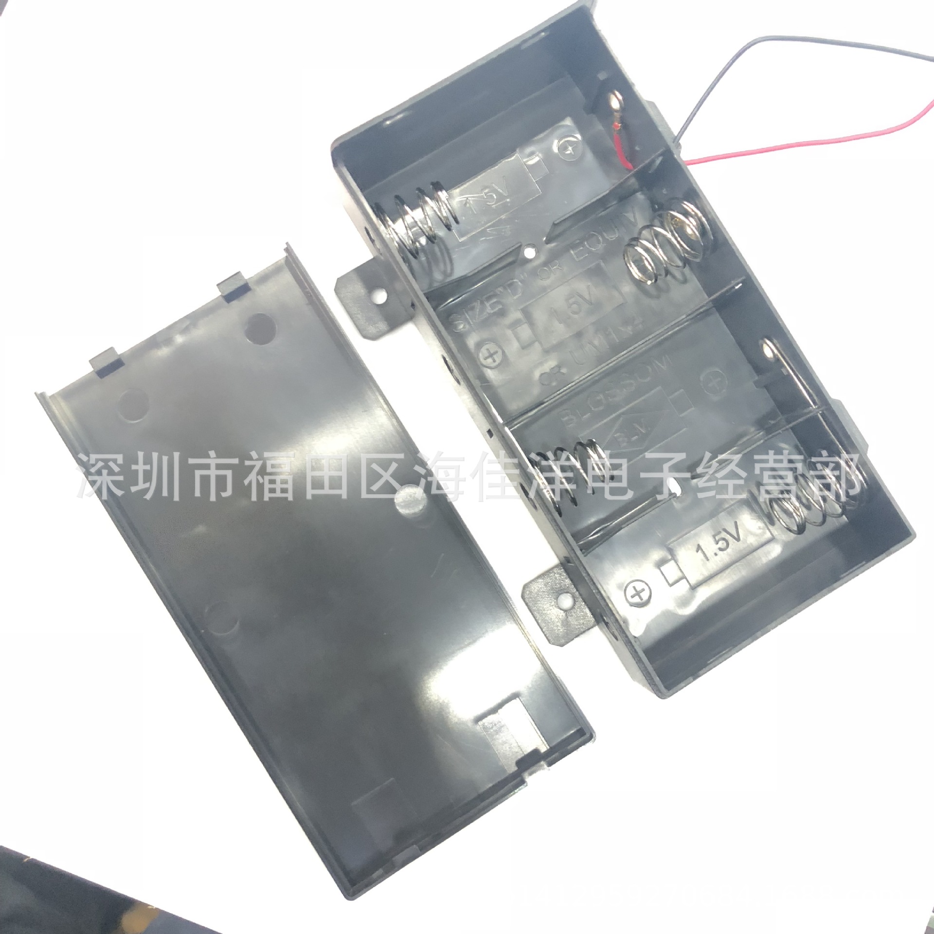 厂家直销 1号4节带盖 大号四节 一号四节带盖电池盒带耳朵6V