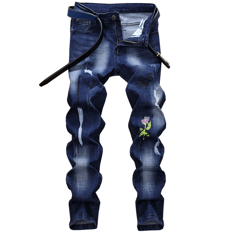 Jeans da uomo, pantaloni slim fit da uomo, elastici, alla moda e di tendenza_voghion.com