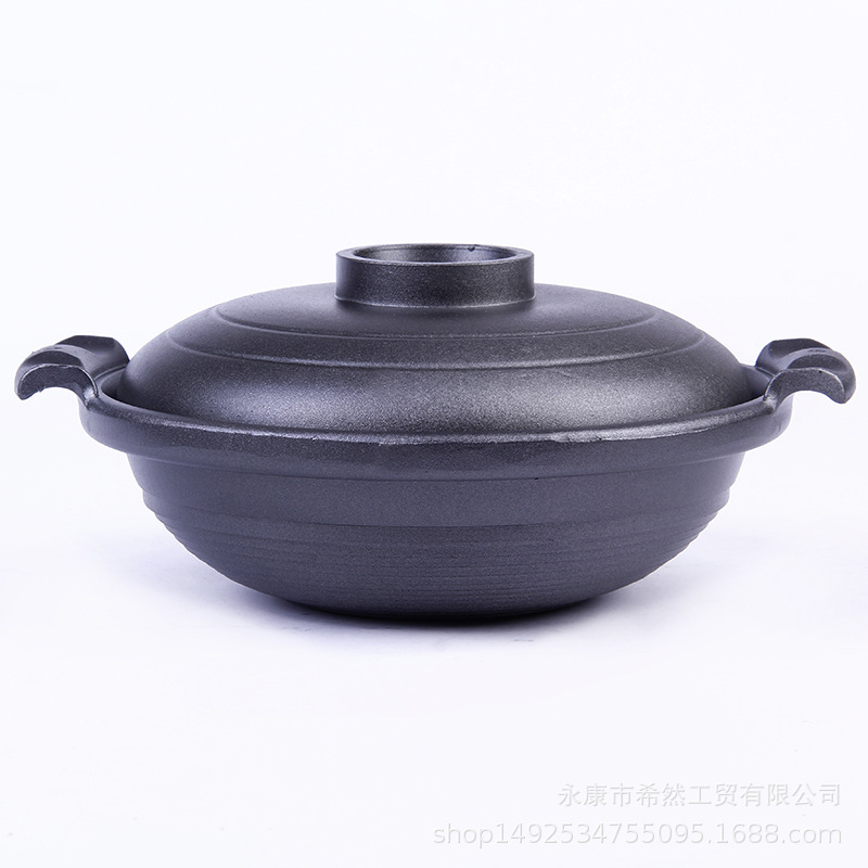 酒店批发欧式双耳浅煲汤锅 多功能不粘锅 电磁炉通用西式浅汤锅