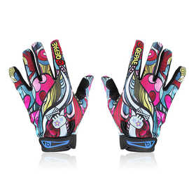 Qepae公路山地自行车触屏 骑行手套 运动赛车摩托车健身长指手套