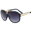 Big retro sunglasses suitable for men and women, trend fashionable glasses solar-powered, European style