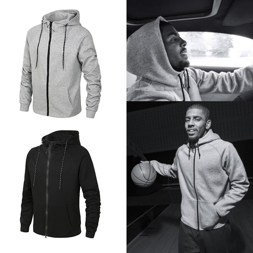 Pure Color Men's Pullover Hooded Zip-up Sweatshirt Autumn Style Owen Zip-up Hooded Sweatshirt