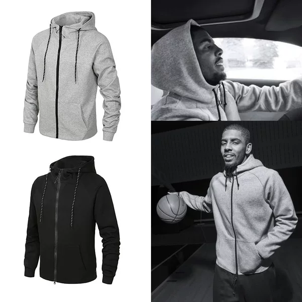 New Solid Color Cardigan Jacket Men's Pullover Hooded Zipper Sports Sweater Autumn Owen Hooded Zipper Sweater