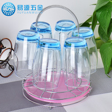 厨房家用水杯架酒杯架沥水置物架收纳双层6头杯倒挂架出口批发