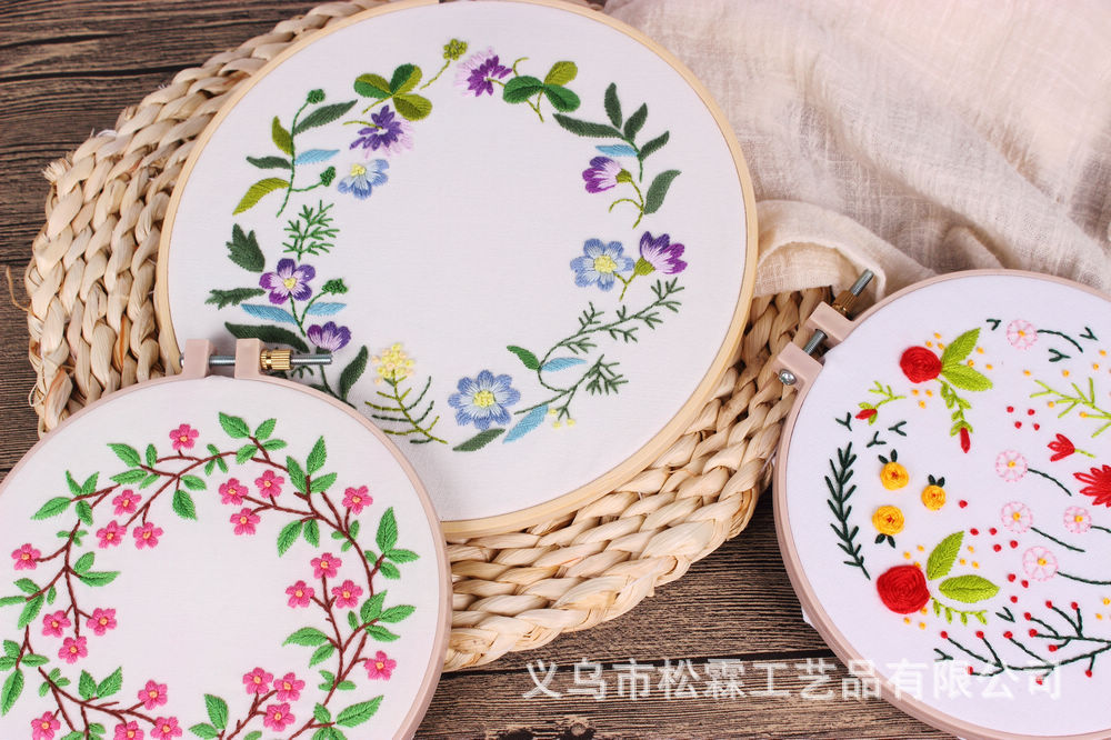 Directo de fábrica al por mayor flor hecha a mano DIY Europea material bordado paquete Jane decoración del hogar mural