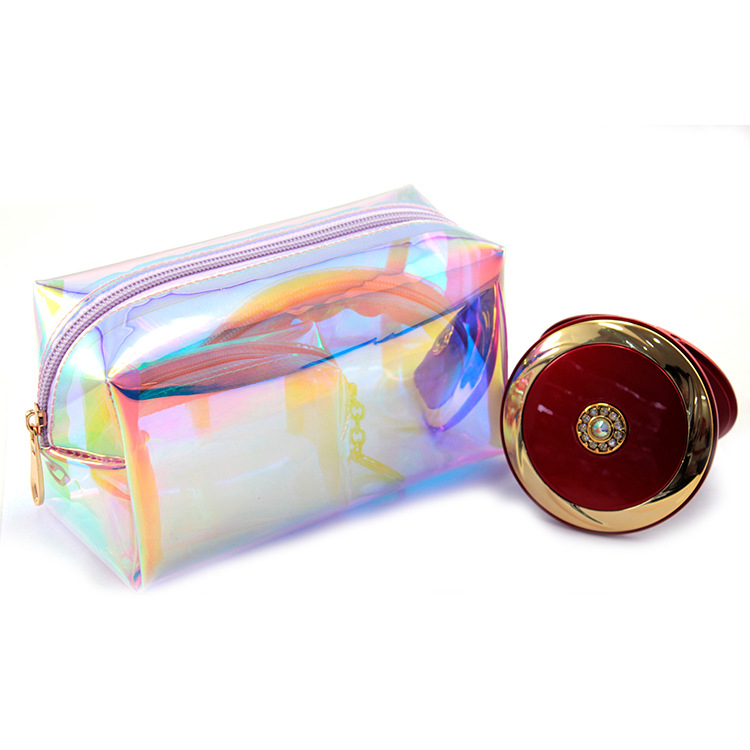 2020 nuevo estilo coreano bolso de las mujeres moda bolsa de todo partido colorido láser transparente jalea bolsa de cosméticos de almohada de PVC