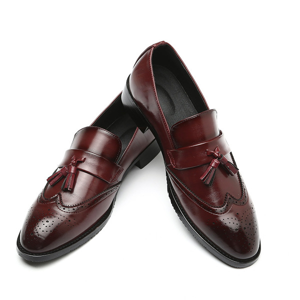 New Men's Leather Shoes Wholesale Men's Leather Shoes Casual Fashion Block Tassel Men's Shoes Large Men's Shoes