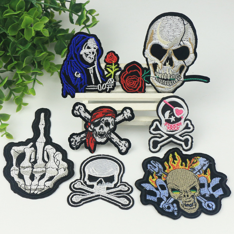 魔鬼骷髅头神鬼组合现货布贴 魔幻神秘世界 服装刺绣DIY创意装饰