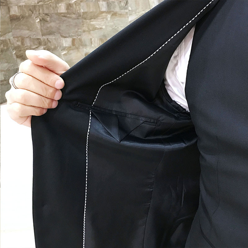 2025 Taobao Export New Men's Two-Piece Suit Ebay Korean Style Men's Slim Suit Goods