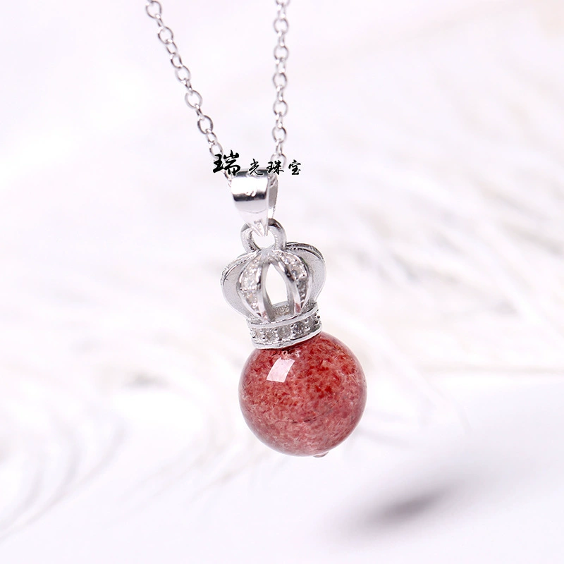 Organic crystal pendant, silver 925 sample, 10mm