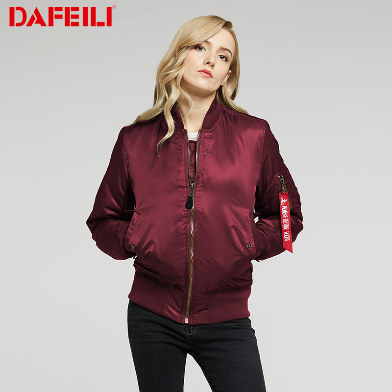 DAFEILI MA-1 Winter Thickened Warm Pilot Air Force Jacket Cotton Jacket Women's Loose Short BF Style DAFEILI MA-1 Winter Thickened Warm Pilot Air Force Jacket Cotton Jacket Women's Loose Short BF Style