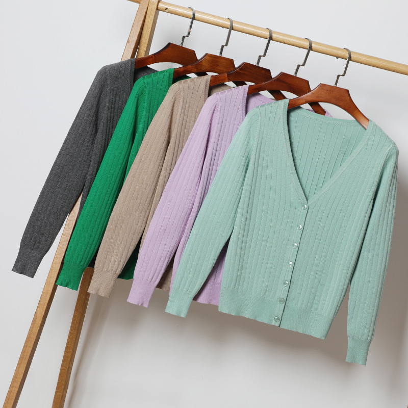 봄 가을 여성 인기 신상 브이넥 짧은 모직 상의, 코트, 스웨터, 가디건, 동관달랑 스웨터