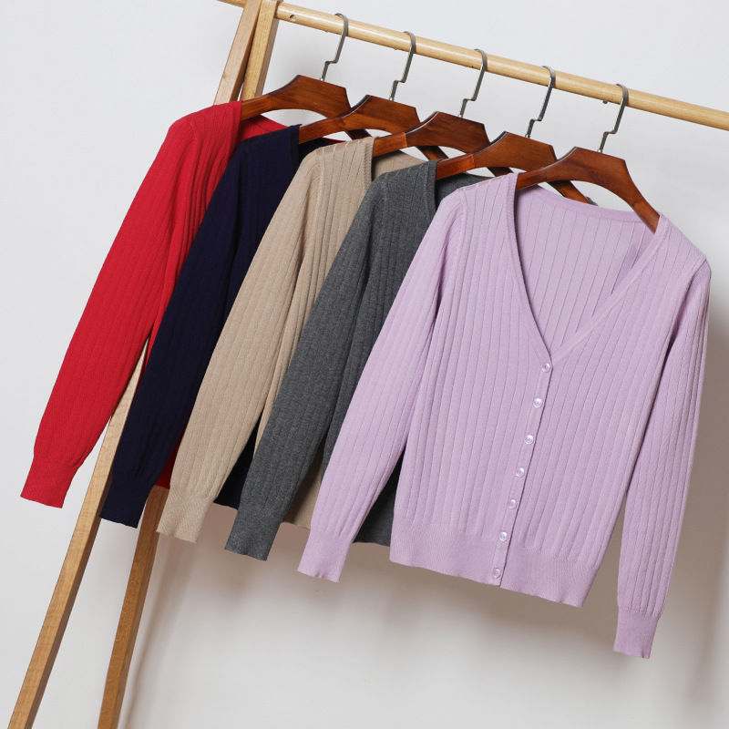 봄 가을 여성 인기 신상 브이넥 짧은 모직 상의, 코트, 스웨터, 가디건, 동관달랑 스웨터