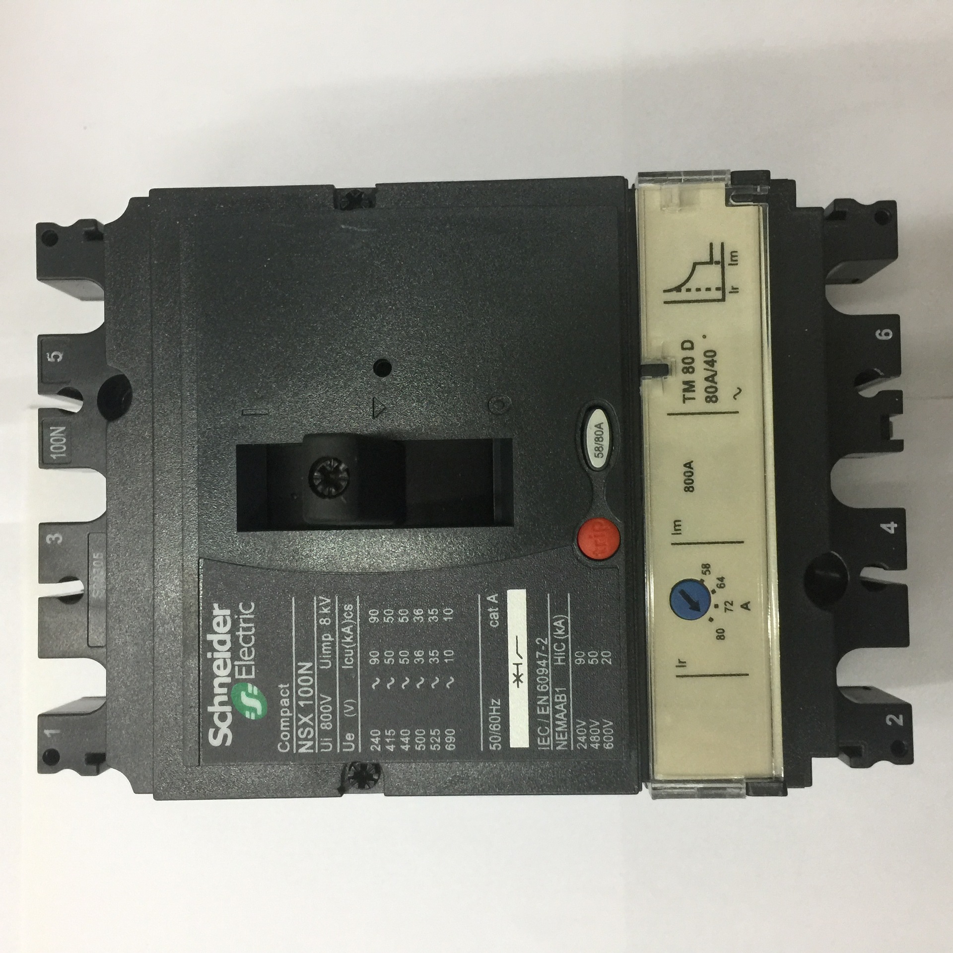 原装正品NSX100N 3P 80A TM80D Schneider空气开关塑壳式断路器