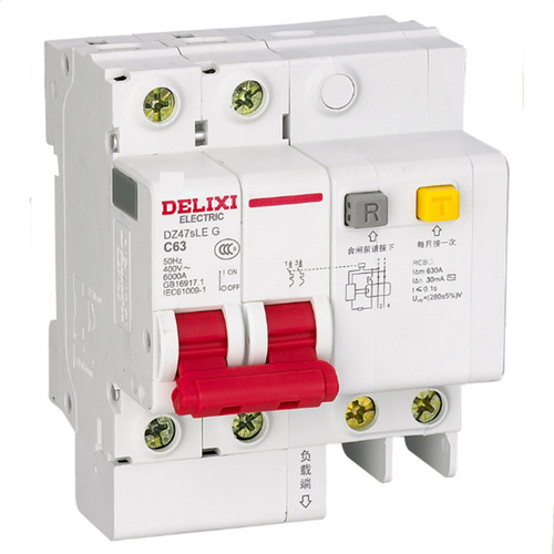 Delixi Electric leakage protection switch DZ47sLE household 2P63A small air switch with leakage protection