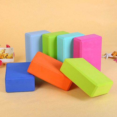 200g hot-pressed solid color exquisite minimalist high-density EVA yoga bricks, colorful cork yoga supplies wholesale
