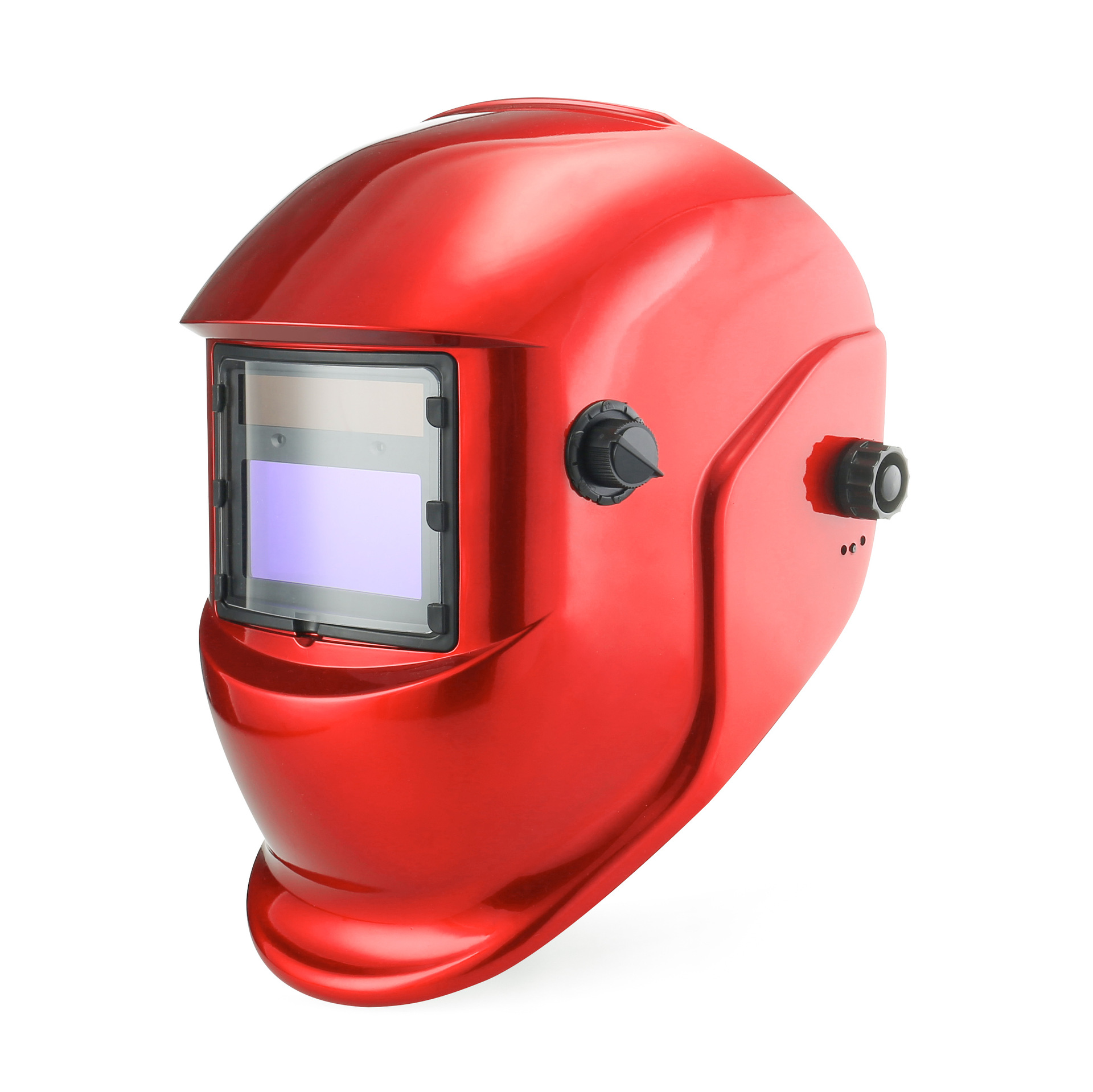 可调式太阳能防护电焊面罩自动变光焊工焊接焊帽红色ROSE-433E