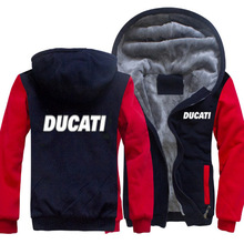 ducati 杜卡迪 白魔 logo 标志 赛道 跑车 车队 加绒加厚卫衣半女