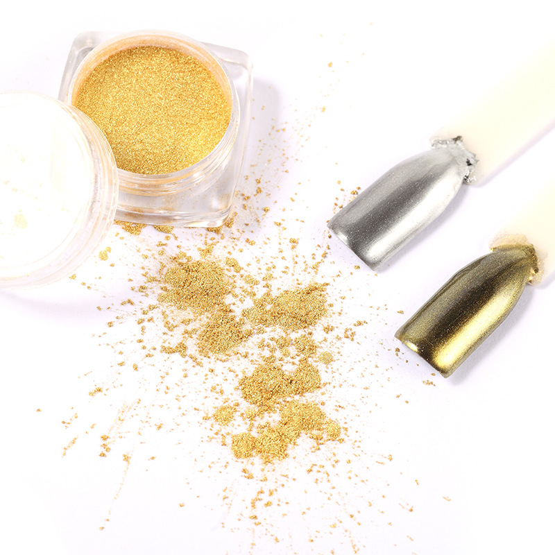 Rosalind transfronterizo sólido uñas espejo mágico polvo plata champán galvanoplastia polvo de uñas espejo mágico polvo al por mayor