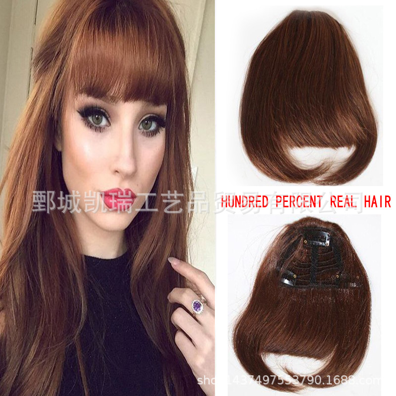 Human hair, sideburns, flush bangs, various colors, optional thickened bangs, foreign trade market hair bangs