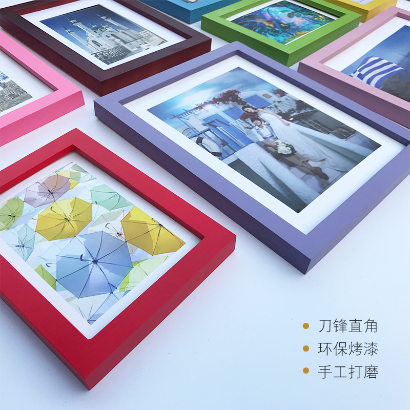 Solid Wood Photo Frame Wholesale Colorfulful Creative Wall Hanging Calligraphy Photo Frame Table Poster Certificate Frame Exquisite Photo Frame Ornaments Solid Wood Photo Frame Wholesale Colorfulful Creative Wall Hanging Calligraphy Photo Frame Table Poster Certificate Frame Exquisite Photo Frame Ornaments
