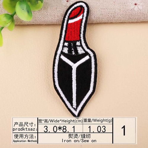 Embroidery Patch Computer Embroidery Fashion DIY Lipstick Octopus Heart Gesture Clothes Decoration Patches 