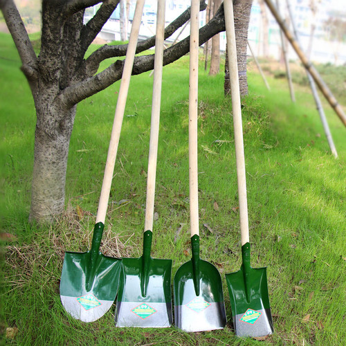 Military printed shovel agricultural wooden handle pointed shovel flat head shovel steel shovel steel shovel snow shovel mud shovel gardening tool