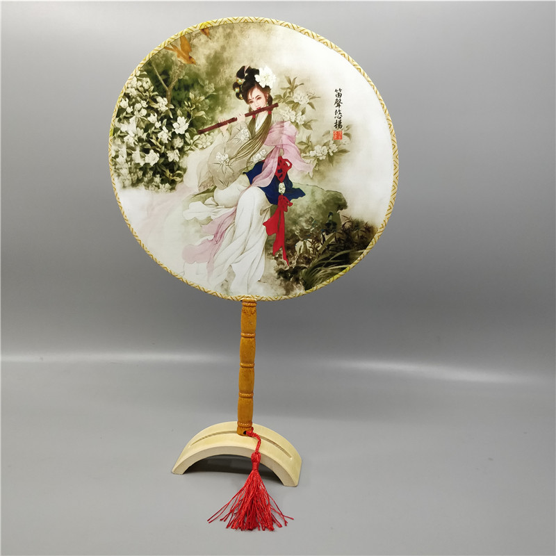 Sostenedor del ventilador de los hombres y de las mujeres sostenedor del ventilador del regalo del sostenedor del ventilador del palacio de bambú base plegable sostenedor del ventilador mesa redonda de la base del ventilador