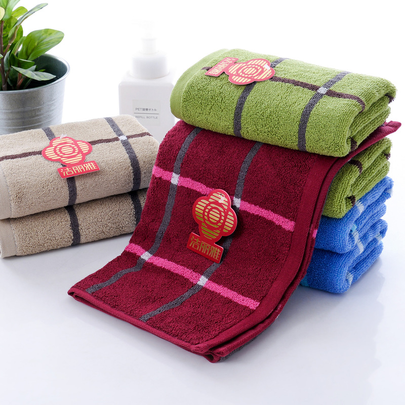 Jielia Towel Household Daily Striped 0114 Face Towel Cotton Thickened Absorbent Adult Face Wash Towel Wholesale